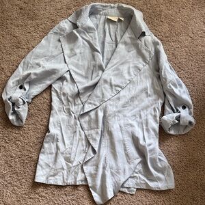 Chico's Light Gray Draped Trench Coat
